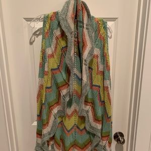 Colorful crocheted Anthropologie vest